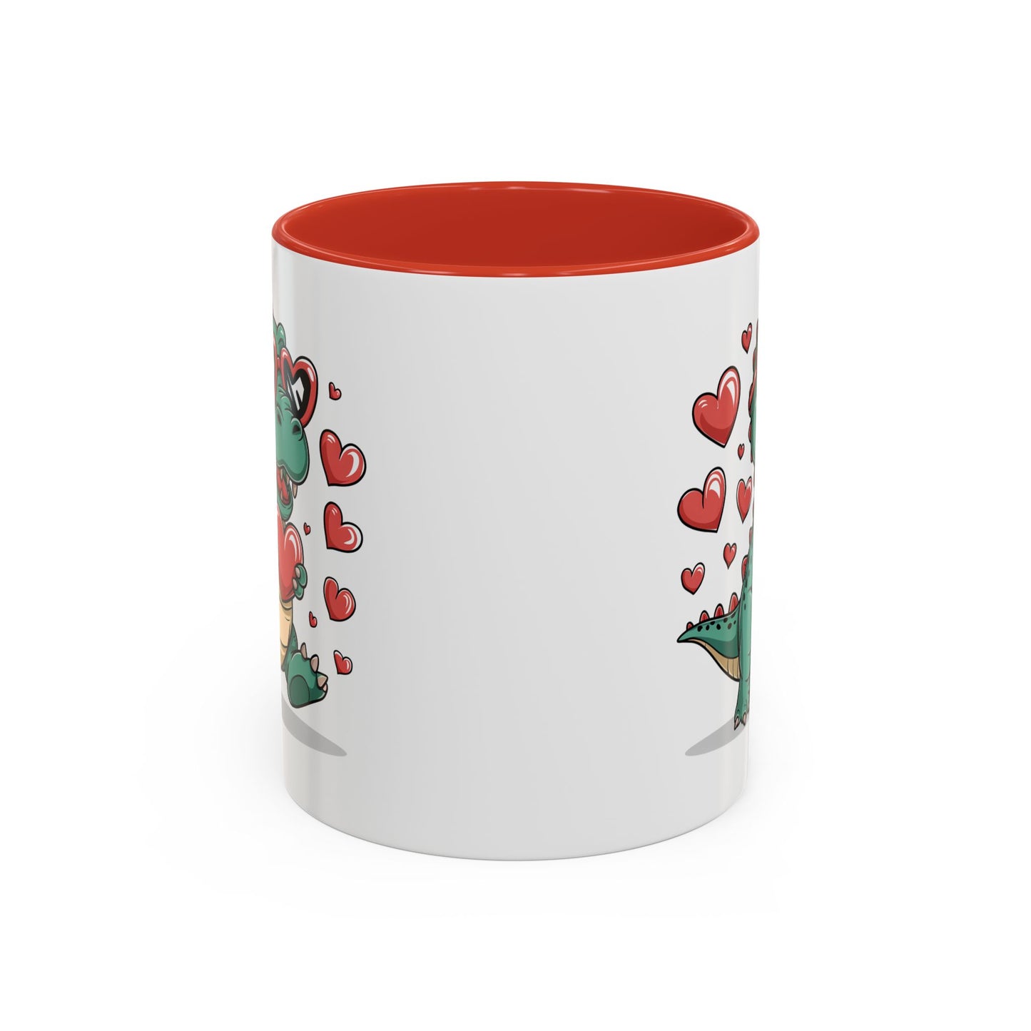 Cute Dino with Heart Shaped glasses cute gift for anyone Accent Mug 11oz & 15ox