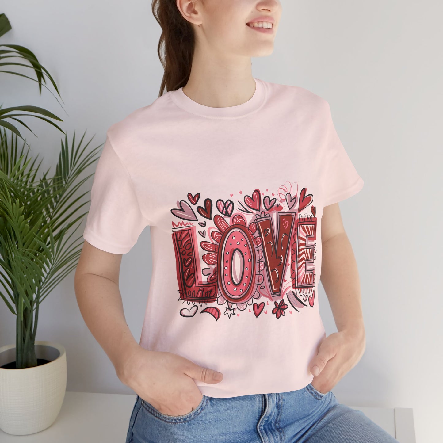 Happy Valentines gift Unisex Jersey Short Sleeve Tee