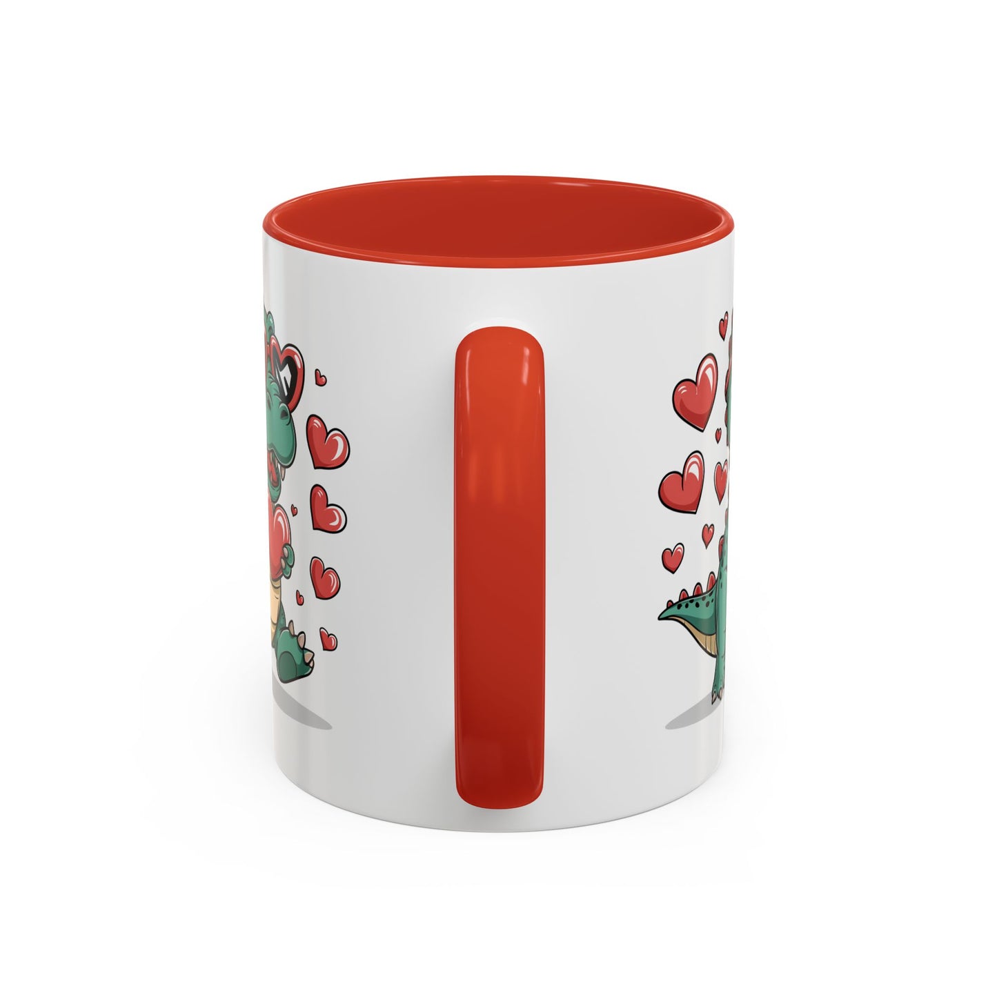 Cute Dino with Heart Shaped glasses cute gift for anyone Accent Mug 11oz & 15ox